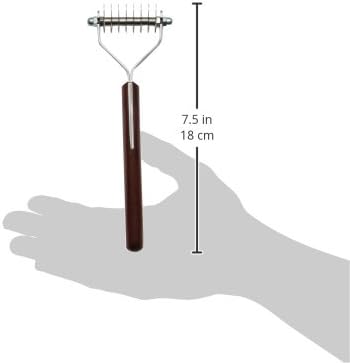 Mars Coat King Dematting Undercoat Grooming Rake Stripper Tool for Dogs and Cats, Stainless Steel with Wooden Handle for Thick Coats, 8-Blade Stripper for Groomers, Pet Owners