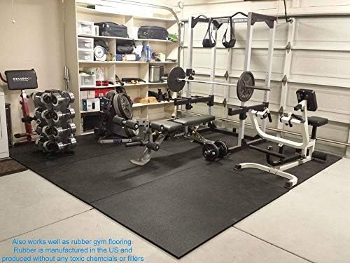 American Floor Tiles - Heavy Duty Stall Tiles - Stable/Horse Tiles - Thick, Durable Rubber Flooring Solid Black 14' x 14' Set 1/2" Thick (49 Tiles Total)