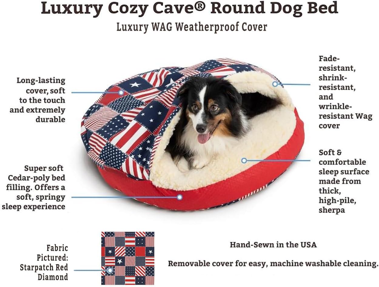 Snoozer Luxury Cozy Cave Pet Bed, Wag Collection, Small - Ramey Oxford