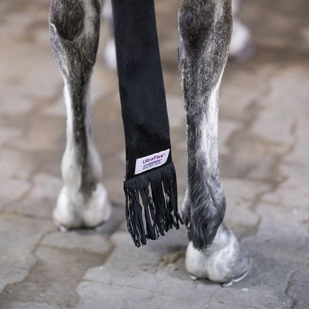 UltraFlex Tail Bag with Fringe | Color Black | Protects Horse Tails | Natural Feel Fringe | UV Protection | Easy to Clean | Stable Essential