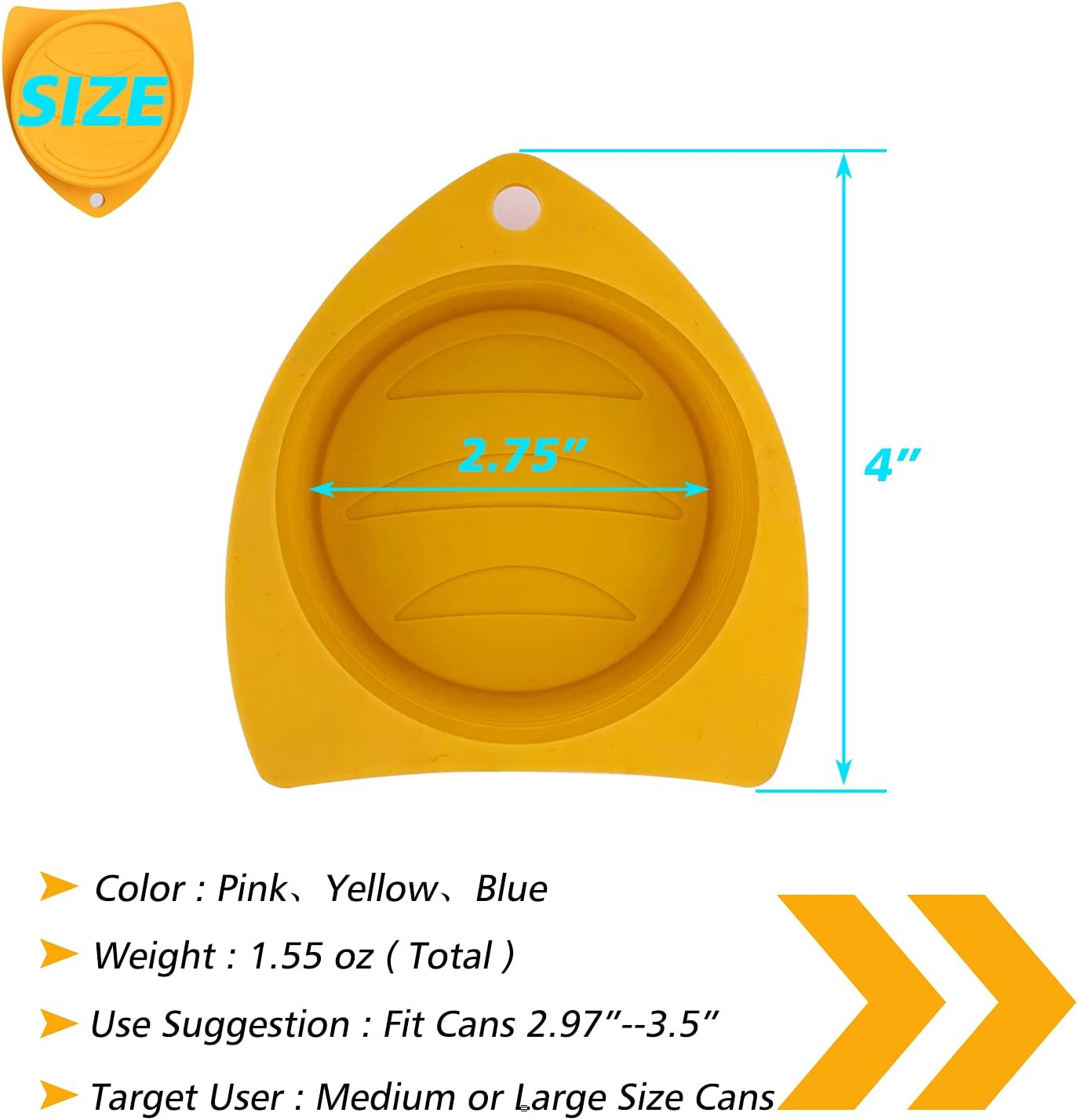 3 Pack Dog Cat Food Can Lids - Silicone Stretch Lids Covers for Pet Food Cans, Reusable Universal Size Fit Medium and Large Size Cans