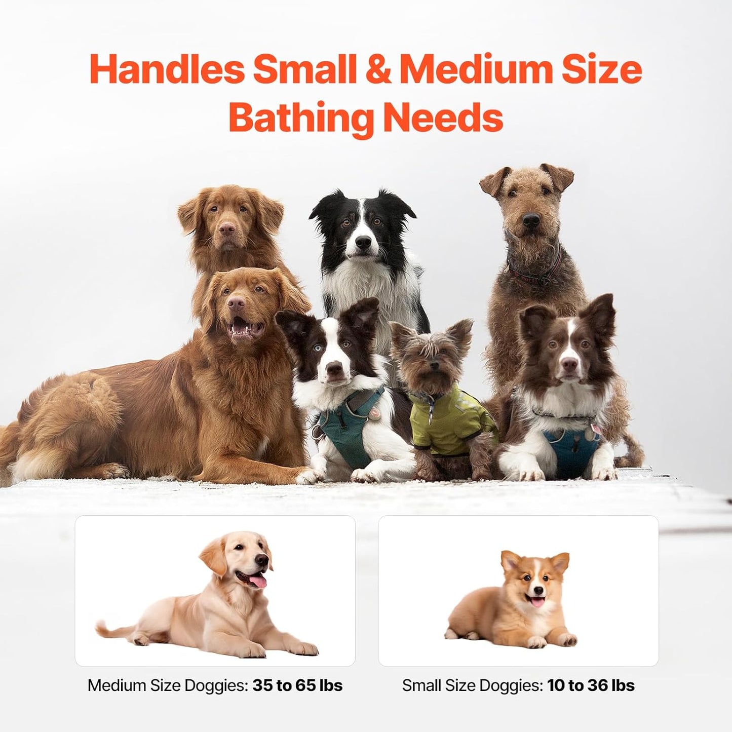 VEVOR Portable Dog Bathtub, Elevated & Foldable Space-saving Pet Shower Station with Quick Drainage, Bathing Tub for Washing & Grooming Small and Medium Size Dogs and Cats Indoor & Outdoor, Light Blue