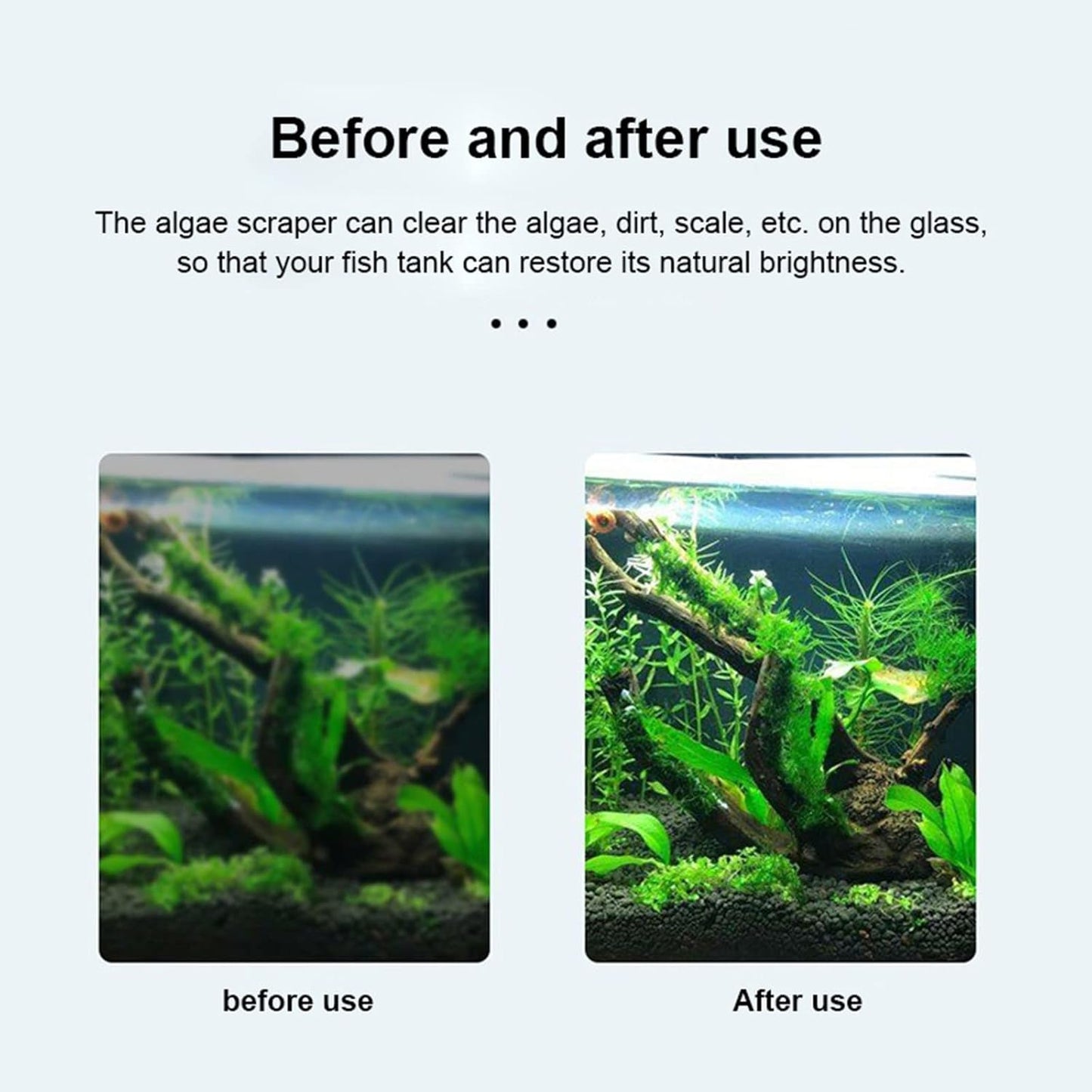 Algae Scraper for Glass Aquarium,Aquarium Razor Scraper with 10 Replaceable Blades,Aquarium Cleaning Tools.