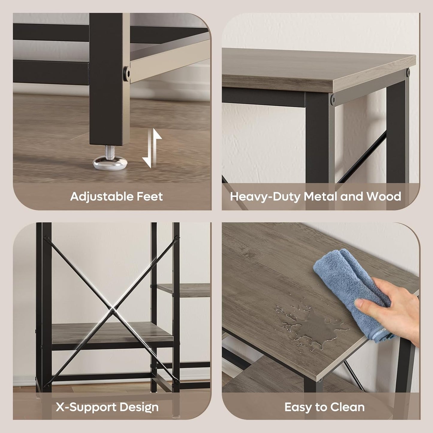 20-29 Gallon Fish Tank Stand with Power Outlets, 30.7 x 13.8 Metal Aquarium Stand with 3-Tiers Adjustable Storage Shelves, 6-Legs Reptile Terrarium Stand, 400 LBs