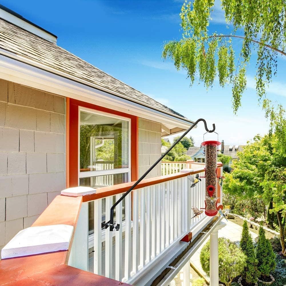 MIXXIDEA Extended Fence Deck Hook Rail Heavy Duty Bird Feeder Hook, Adjustable Plant Bracket for Bird Feeders, Planters, Suet Baskets, Lanterns, Wind Chimes and More