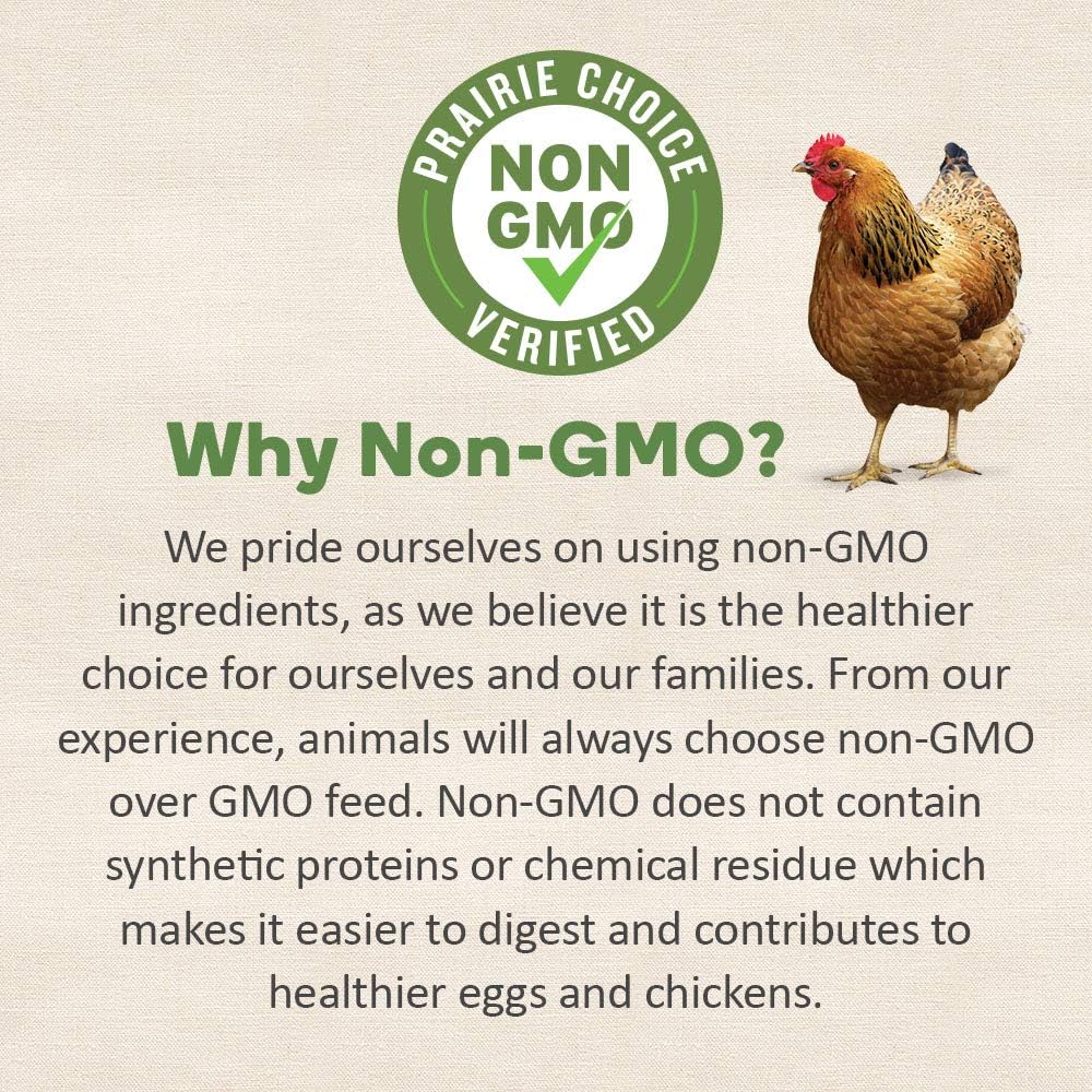 Prairie's Choice Non-GMO Backyard Chicken Feed - Starter/Grower Formula, 25lbs