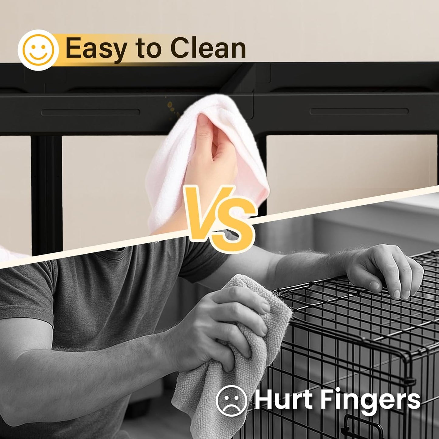 Clear Acrylic Dog Playpen, Dog Play Pen for Puppy Cat Rabbit Small Pet, Easy Assemble Pen, Preferable Small Cage, 23.6" H, 12Pcs, Black