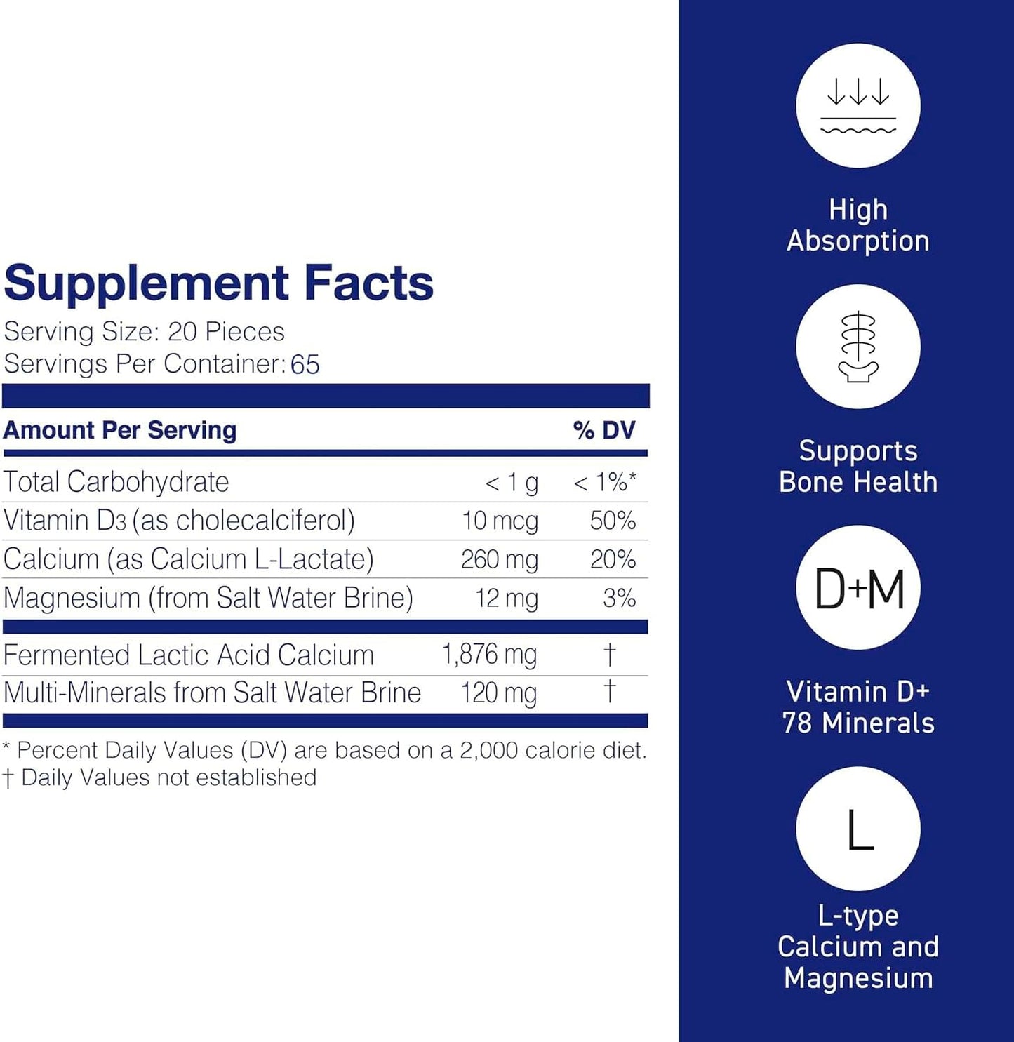 Umeken Mineral L-Cal Calcium with Vitamin D3, 2 Month Supply, Water Soluble Ball Format with Magnesium & Minerals, Fast Absorbing Calcium Magnesium D3 Supplement, 1,300 Balls, 130g, Pack of 1
