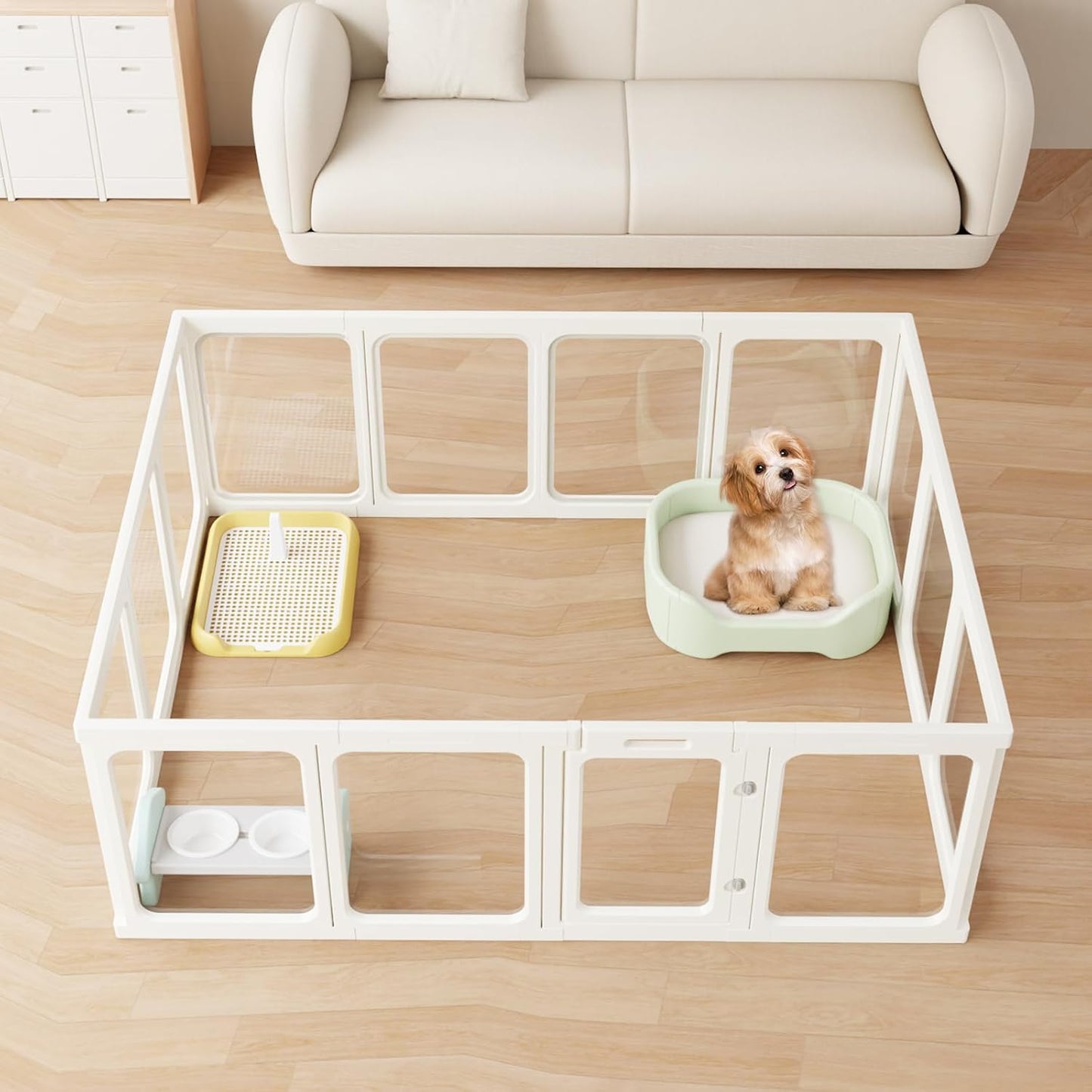 Acrylic Dog PlayPen, Clear Dog Play Pen for Puppy Cat Rabbit, Easy Assemble Pen, Preferable Small Cage, 23.6" H, 10Pcs