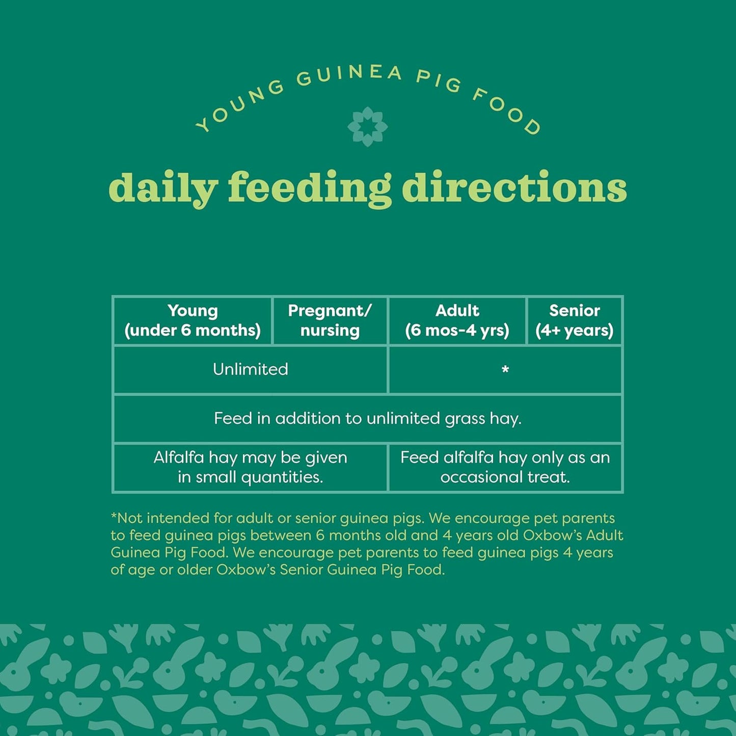 Oxbow Essentials Guinea Pig Food, Young Guinea Pig, Made Alfalfa Hay, Pet Food Pellets with Vitamin C, Small Animal Pet Products, Made in USA, High Fiber, 5 lb. Bag