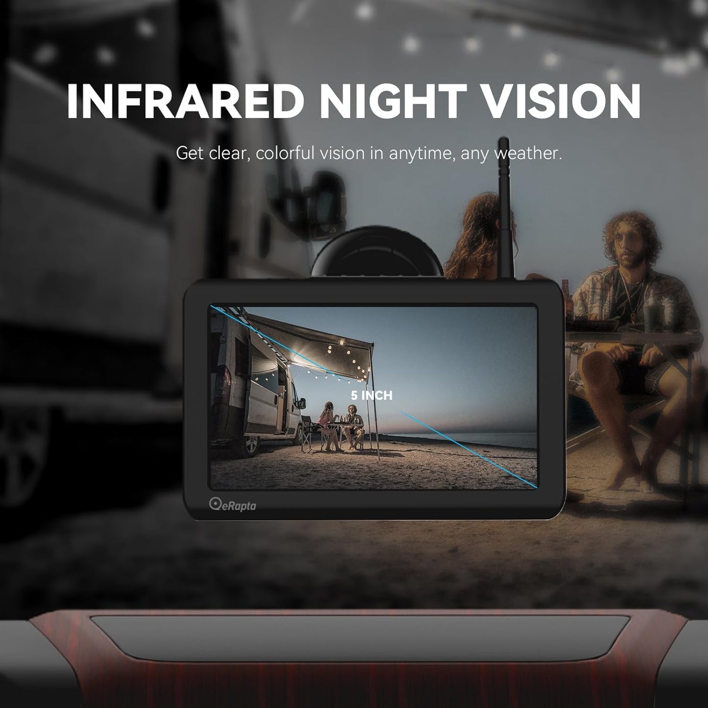 eRapta Wireless Backup Camera Magnetic: 5” Portable, 1-Min Install-Free Trailer Backup Camera with FHD1080P, Infrared Night Vision, 150° Wide-Angle View for Trailer/RV/Truck/Car/Tractor ACT501