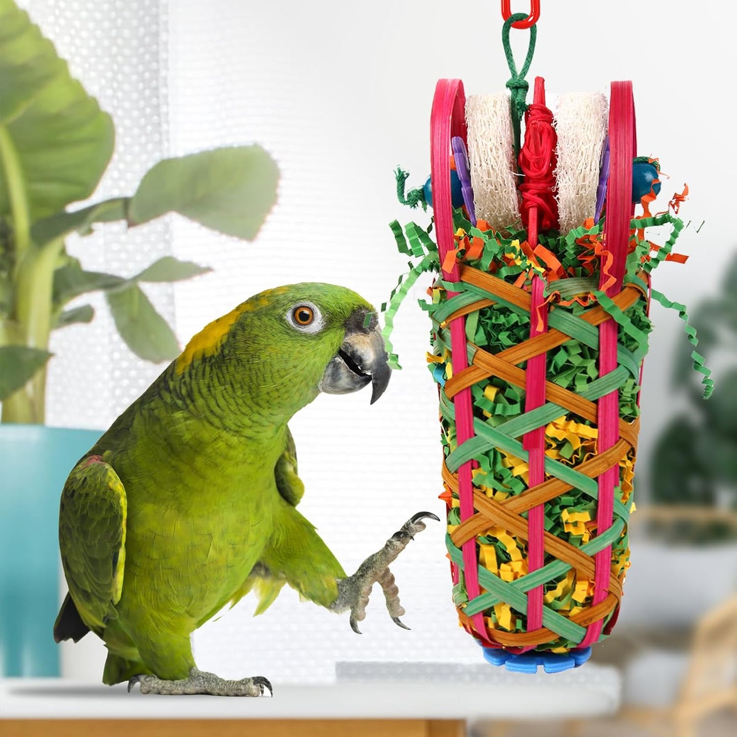 Kyouki Parakeets Toys, 2 PCS Bird Chewing Toys โ Perfect for Cockatoos, Conures, Love Birds, Small & Medium Parrots, Fun Foraging & Tearing Bird Cage Accessories