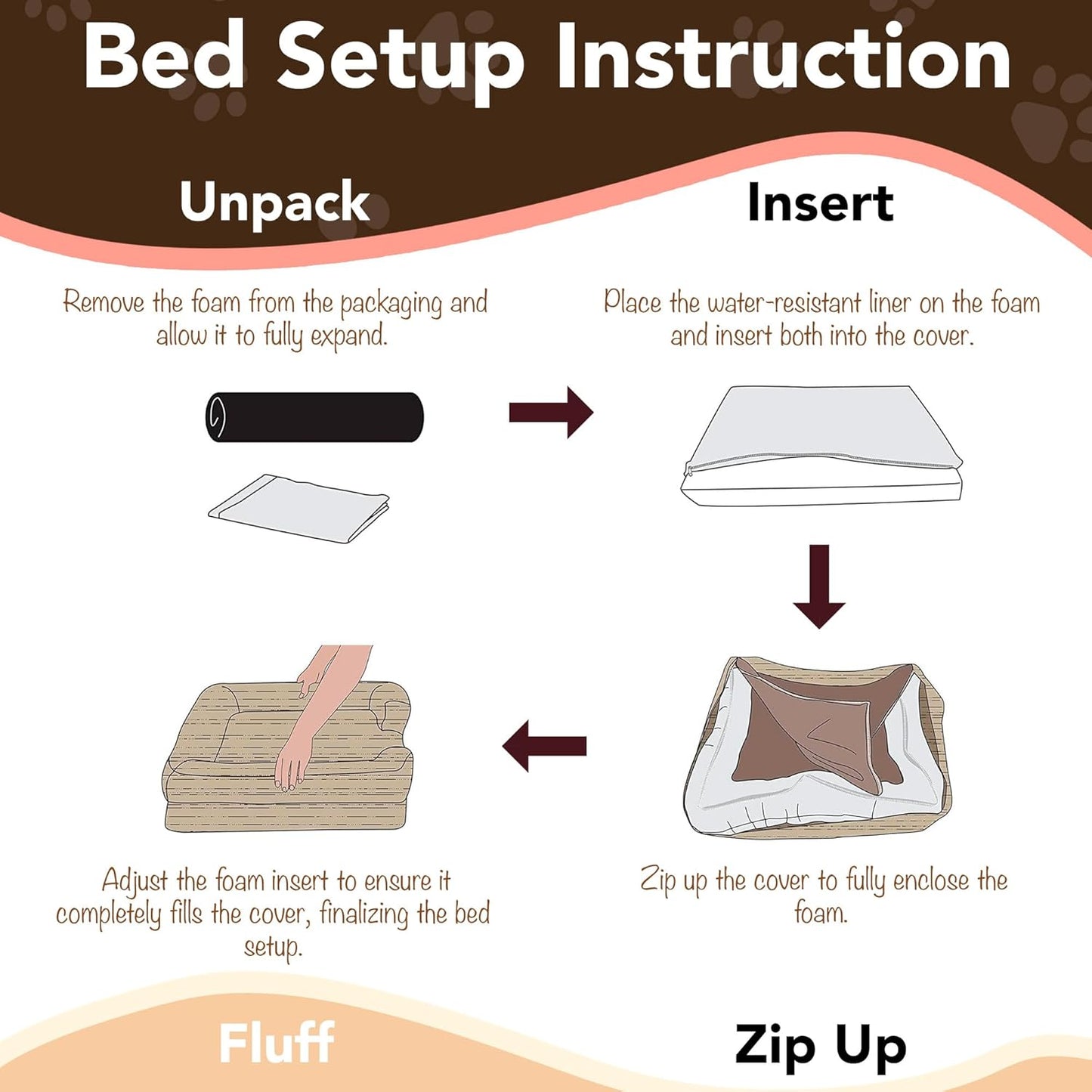 Friends Forever Large Dog Bed, Orthopedic Pet Sofa Memory Foam Mattress, Calming Dog Couch, Wall Rim Pillow, Water Resistant Liner, Washable Cover, Non-Slip Bottom, Chester, Large Grey