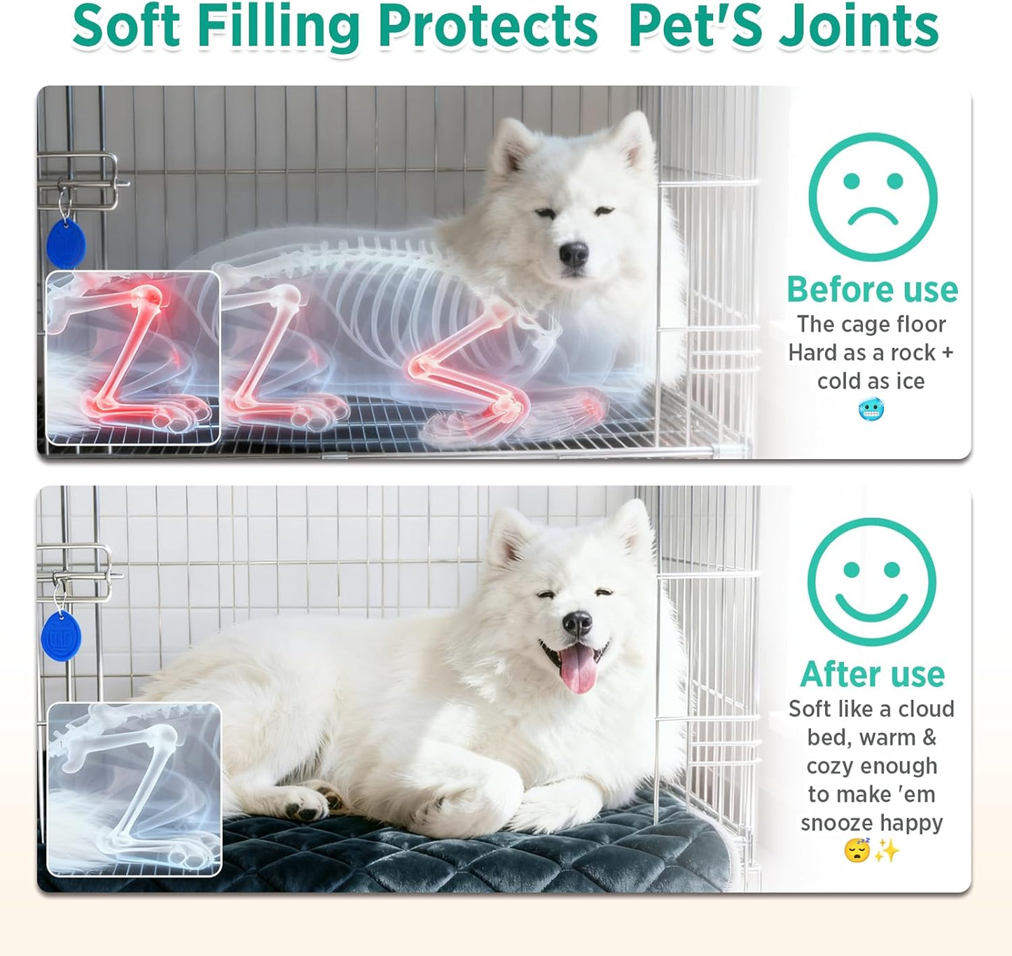 furrybaby Dog Crate Pad for Dog Cages Flat Crate Mat Kennel Pad with Anti-Slip Bottom Machine Washable for Pet Bed Sleeping (S 24x18'', Grey Mat)