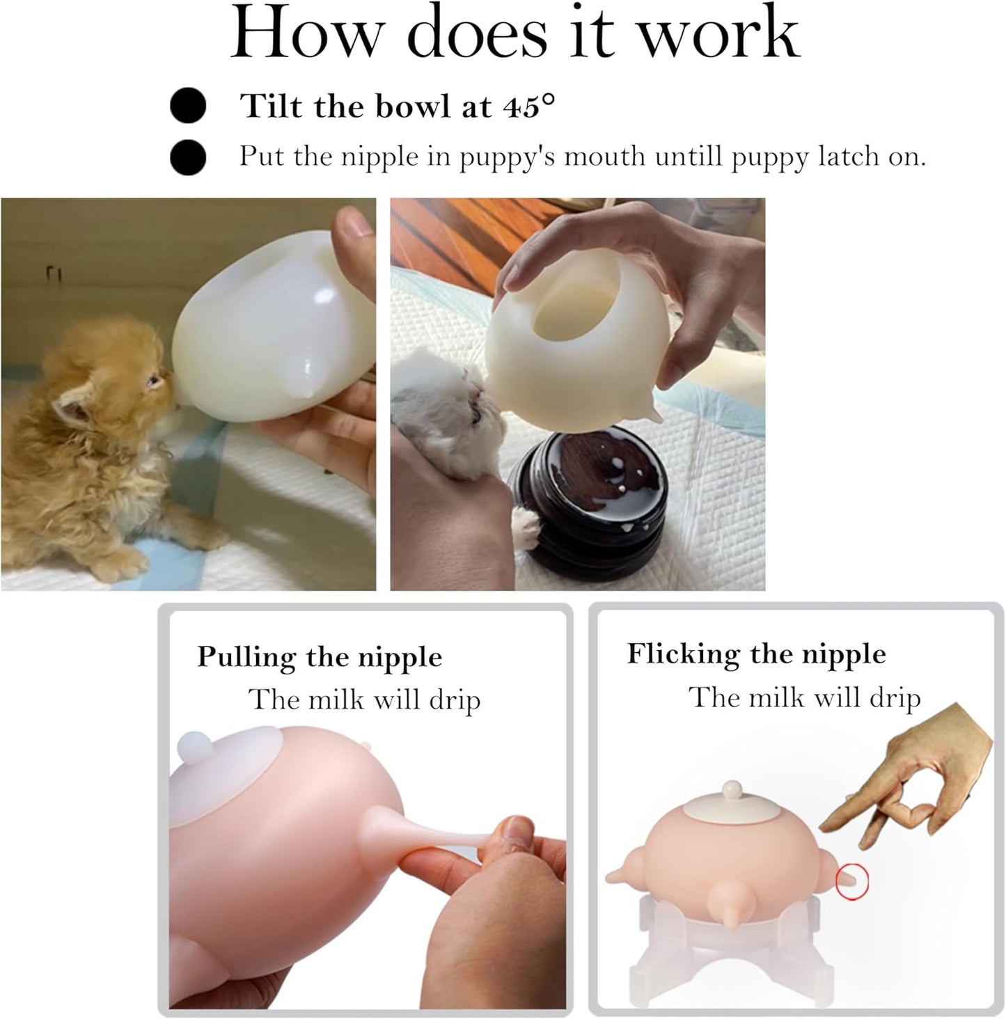 Doggiema Puppy Feeder Puppy Milk Feeder Puppy Nursing Station Puppy feeders for Multiple Puppies Puppy Milk replacer Dongdong pet S Size Bowl (Toy/Small Puppy)