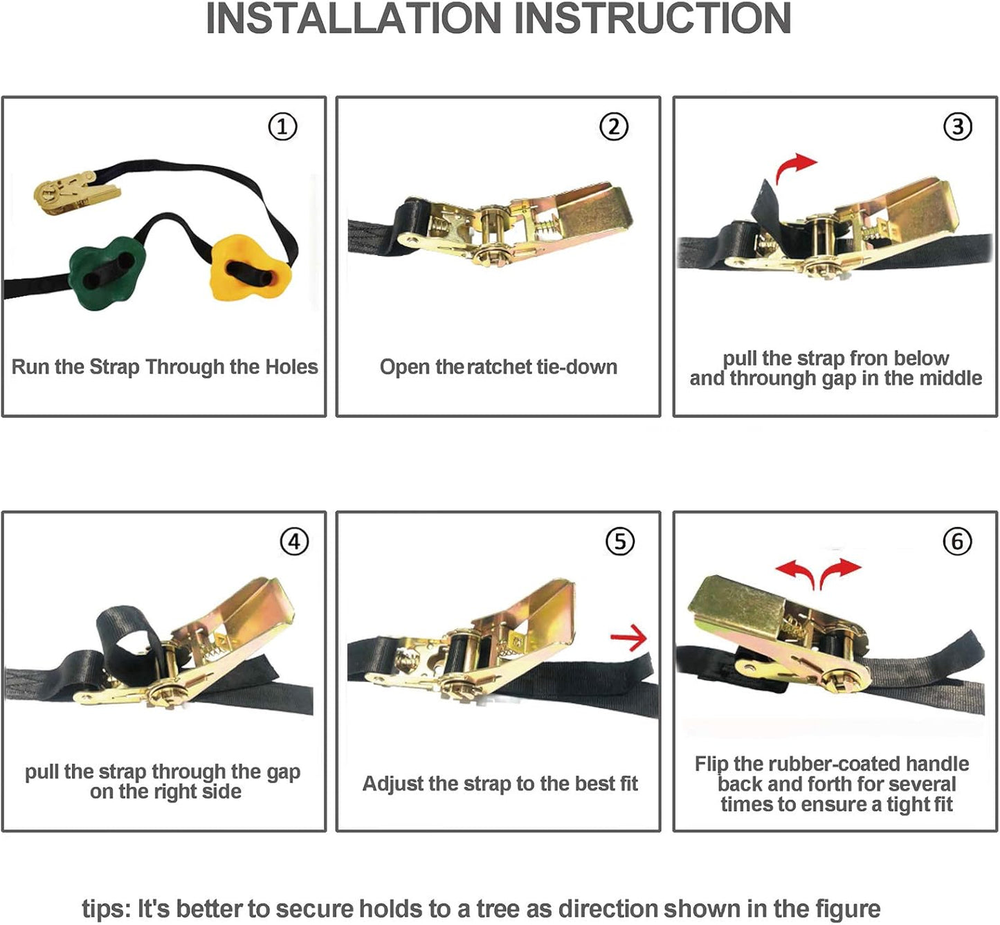 Ogrmar 15 Packs Ninja Tree Rock Climbing Holds Kits with 6 Ratchet Straps for Kids & Adults Outdoor Backyard Ninja Tree Obstacle Course Training