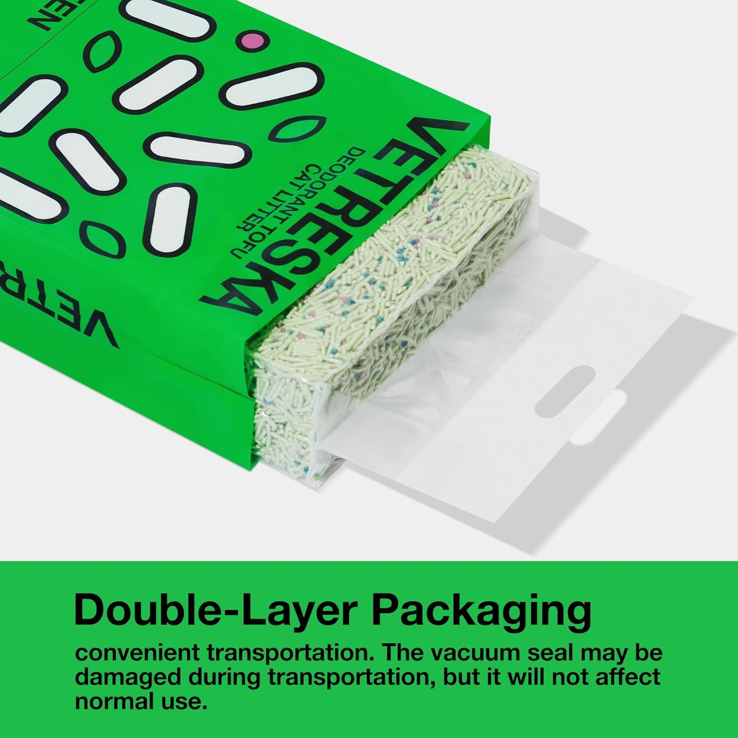 VETRESKA Tofu Cat Litter, Natural Kitty Litter Strong Clumping Flushable Cat Litter Pellets Ultra Absorbent, Odor Control, Dust-Free, Low Tracking Eco-Friendly Tofu Litter, Greentea(5.5lb×4bags)