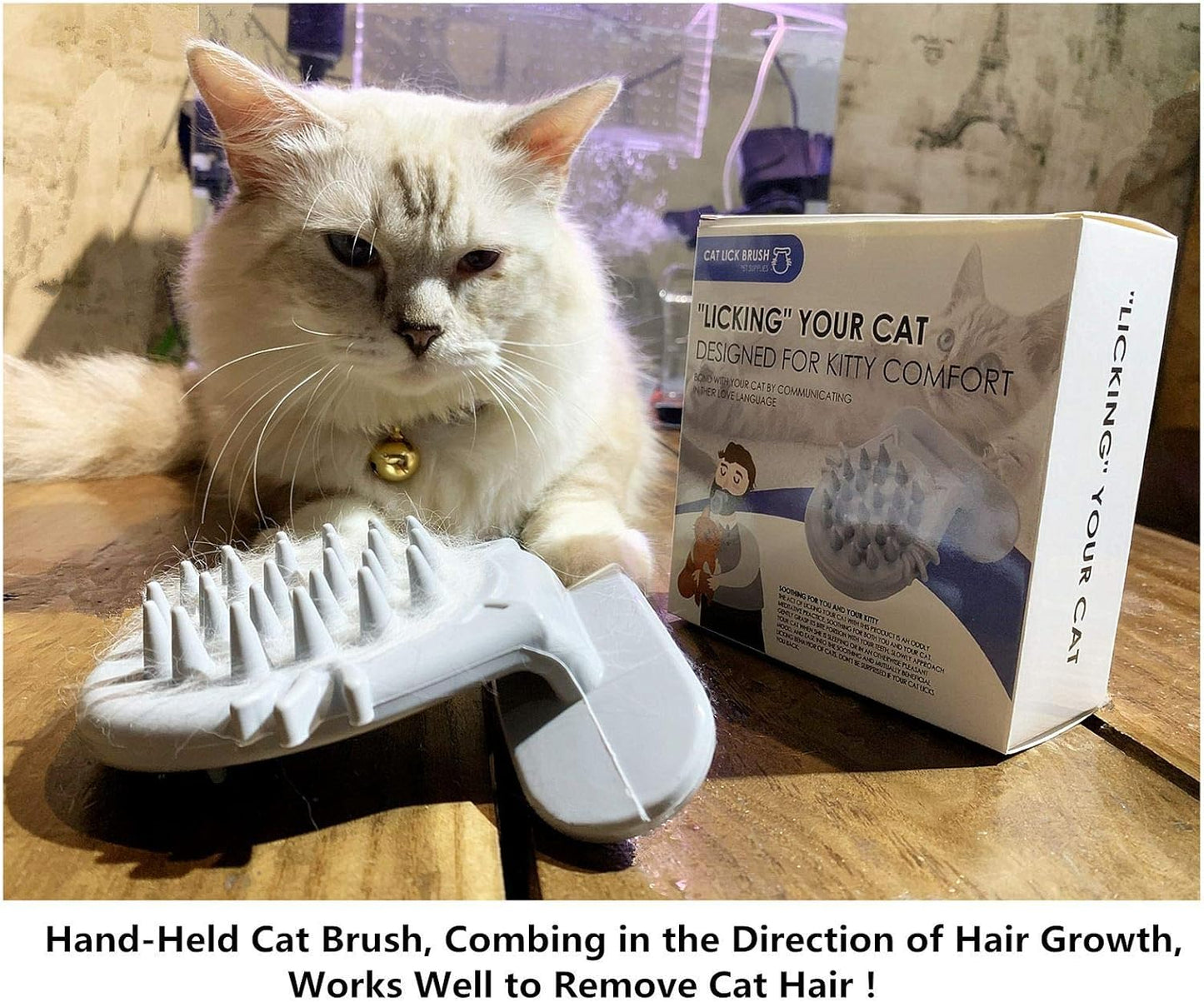 Cat Brush Shedding Grooming, Soft Massage Cat Tongue Brush, Licking Your Cat Like a Mama Cat to Comfort, Surprise Pet Gifts