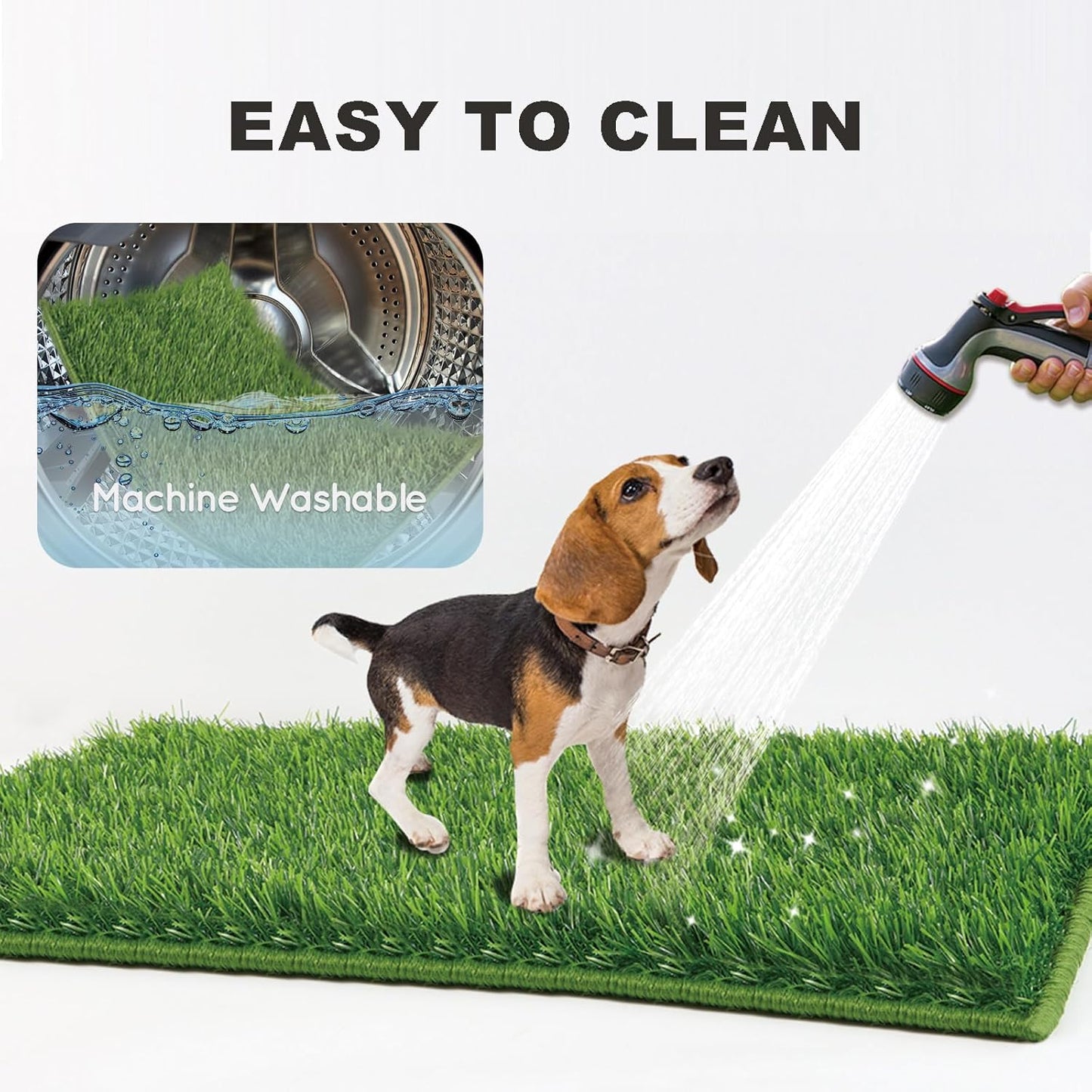 Dog Grass Pad with Foldable Dog Litter Box,Extra Large Liner Base for Balcony,Ultra-Absorbent Artificial Grass Pads for Dogs Pee Pad Holder, Potty Training, 2 PCS Reusable Pee Pad