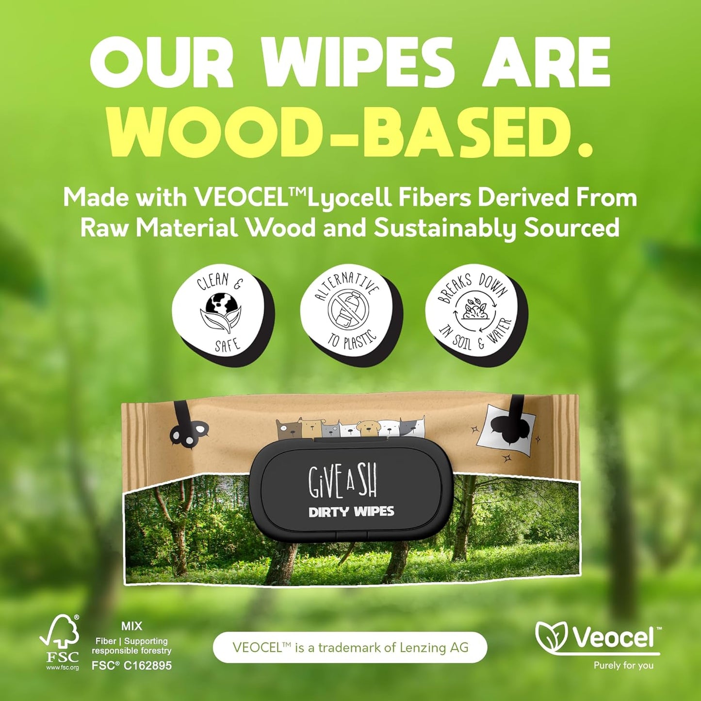 Lick-Safe Pet Wipes for Dogs & Cats - Vet-Approved & Hypoallergenic - Cleans Mud, Odors & Dander - Wipes for Paws, Face & Butt - 10% to Charity - Earth-Friendly & Unscented Cat Cleaning - Pack of 200