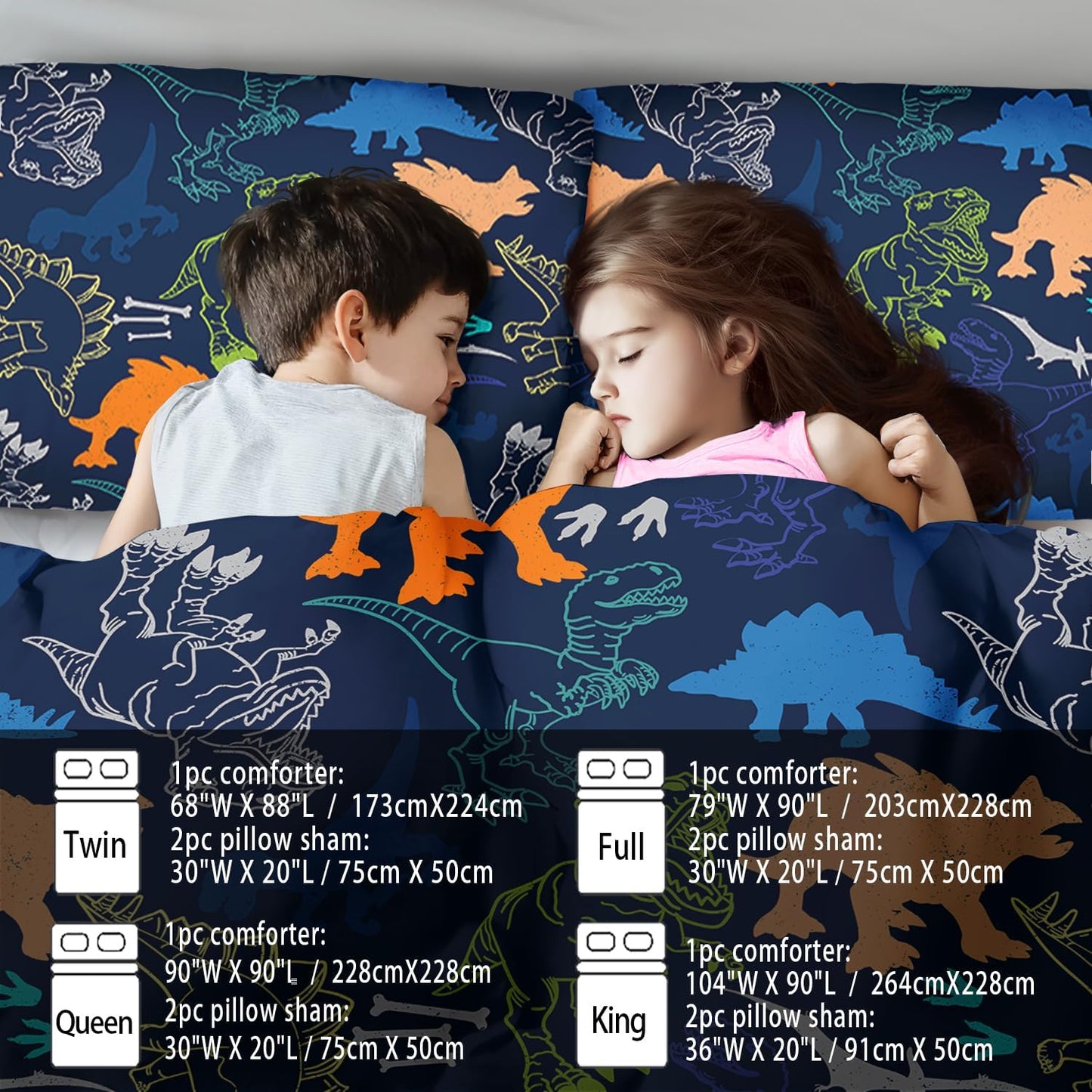 Blue Dinosaur Comforter Set Queen Boys,Cute Dinosaur Bedding Set Queen for Kids,Kawaii Dragon Comforter Blue Bedroom Decor,Cute Animal Bedding Kawaii Animal Quilt Boys