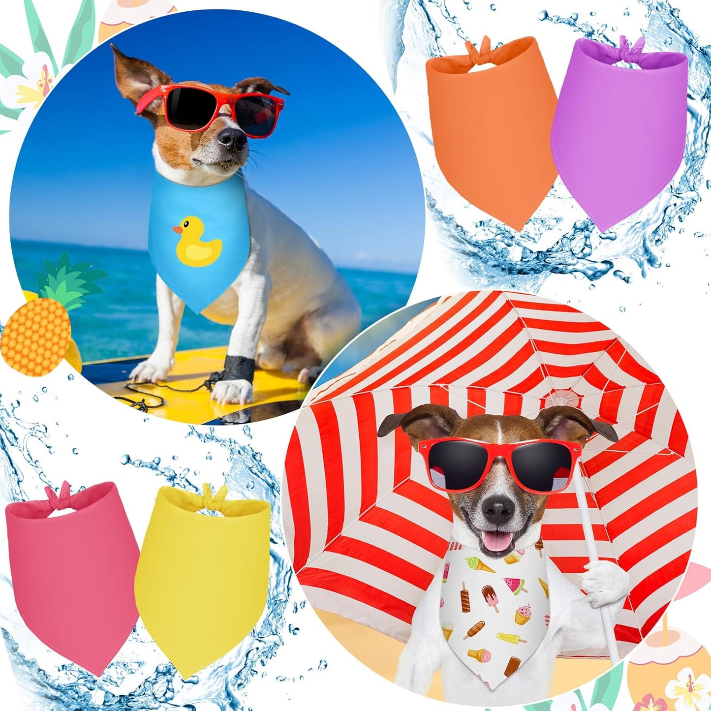 Frienda 12 Pcs Plain Dog Bandanas Blank Puppy Adjustable Triangle Solid Color Dog Bandanas Multicolor Puppy Scarf Heat Transfer Washable Handkerchief(64 x 43 x 43 cm,Fresh Color)