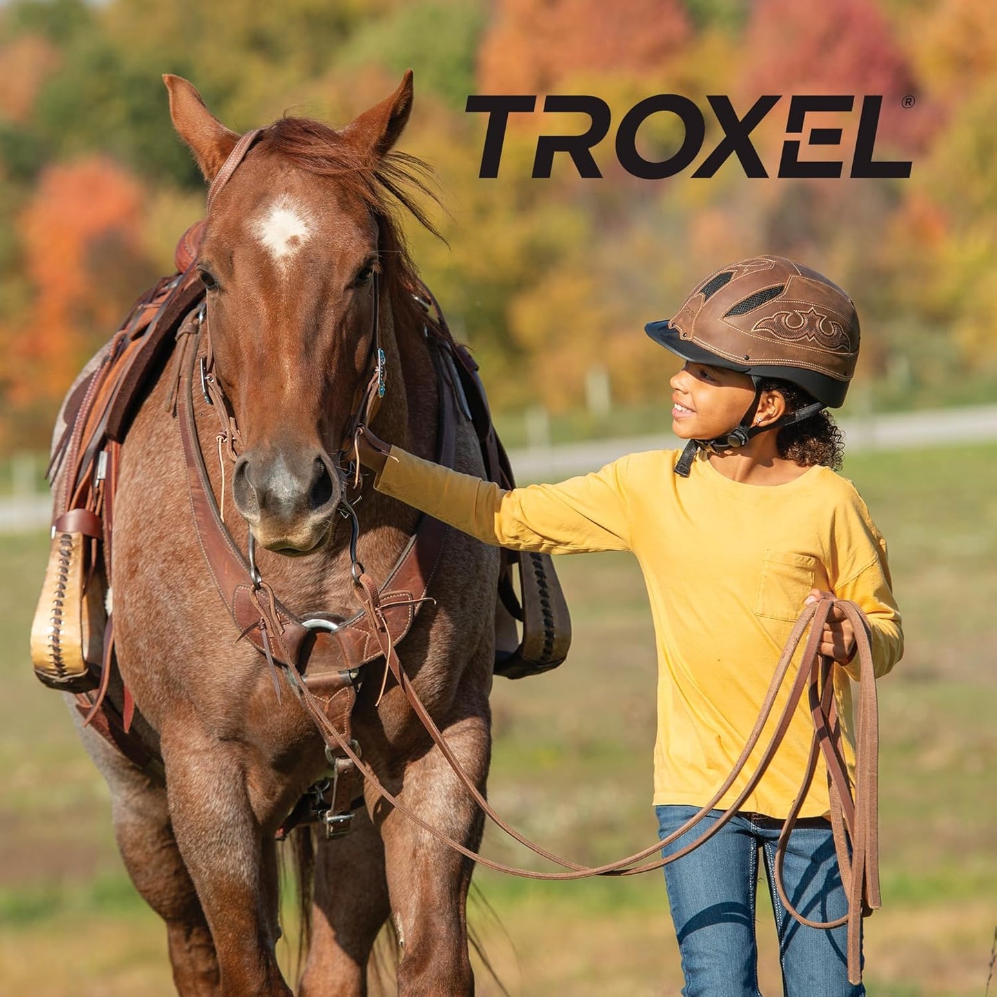 Troxel Cheyenne Rugged Horse Riding Helmet, Low-Profile, Self-Adjustable Design, Safety Horseback Riding Gear