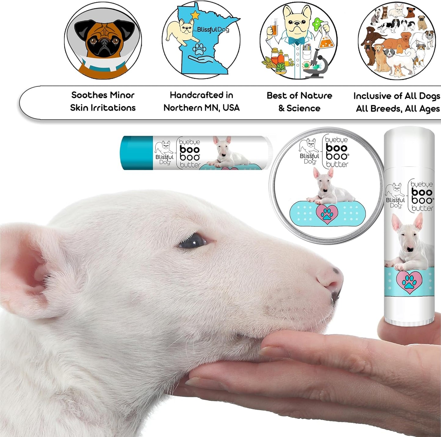 The Blissful Dog 2 oz TIN Bull Terrier Booboo Butter