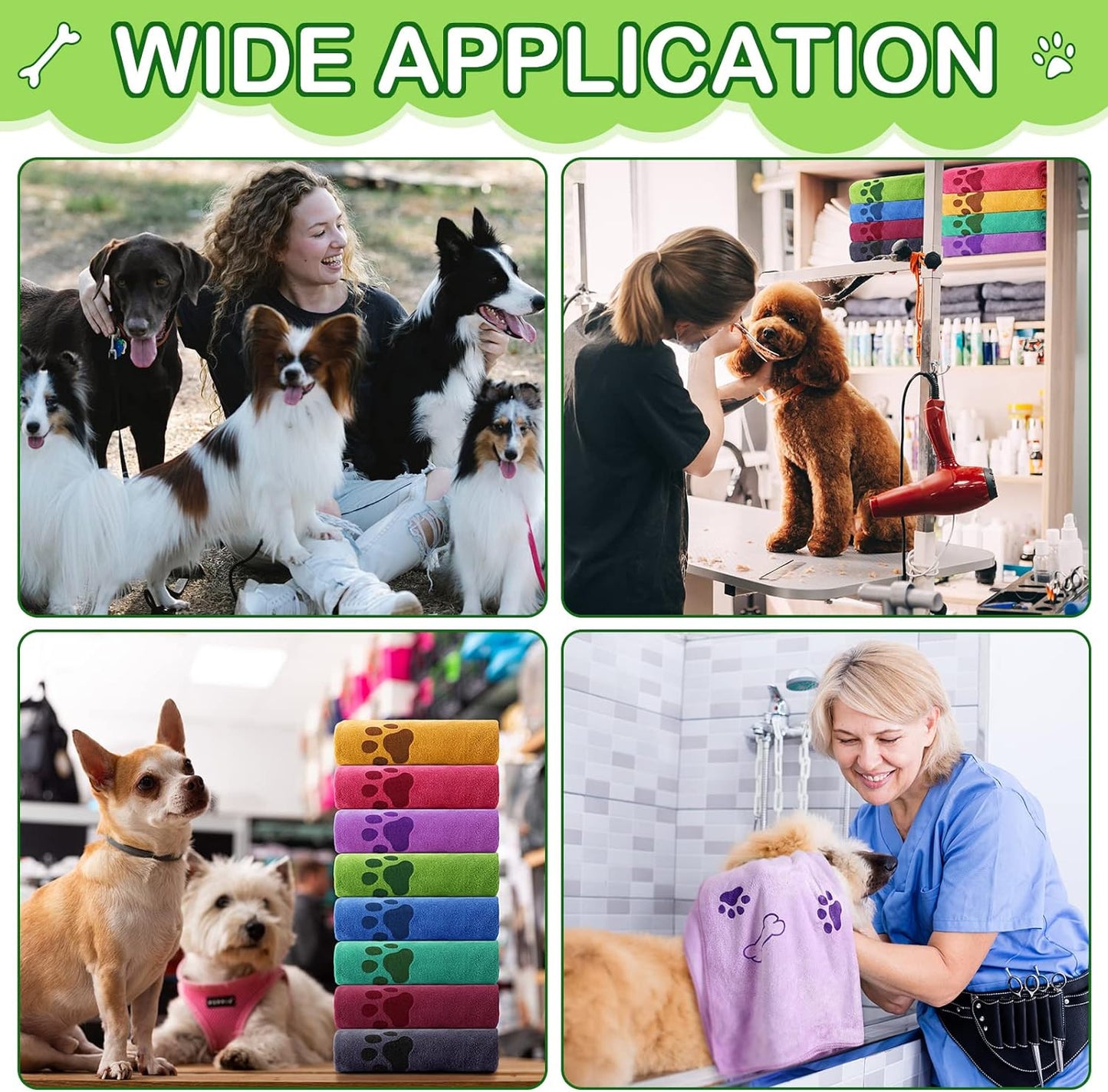 Chumia 8 Pcs Dog Towels for Drying Dogs Cats Pet Towels Bulk Puppy Microfiber Quick Drying Paw Bath Bathing Supplies Absorbent for Medium Pets(Colorful,40 x 24 Inch)