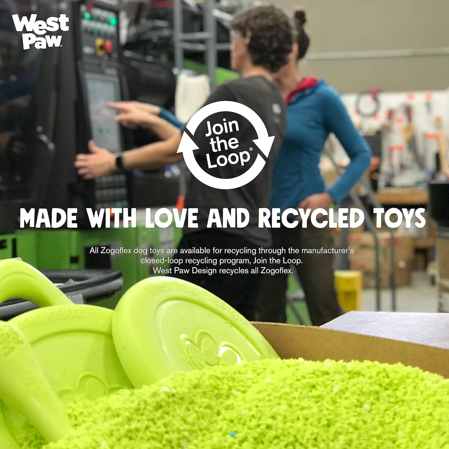 WEST PAW Zogoflex Tux Treat Dispensing Dog Chew Toy – Interactive Chewing Toy for Dogs – Dog Games for Aggressive Chewers, Fetch, Catch – Holds Kibble, Treats, Small 4", Granny Smith