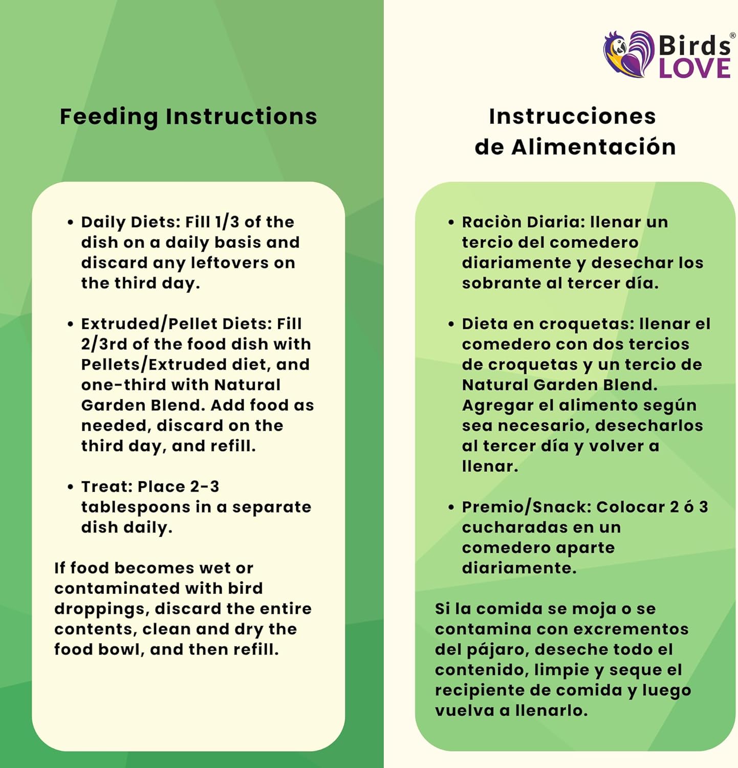 Birds LOVE All Natural Garden Blend Bird Food for Conures - Sunflower Free 2lb