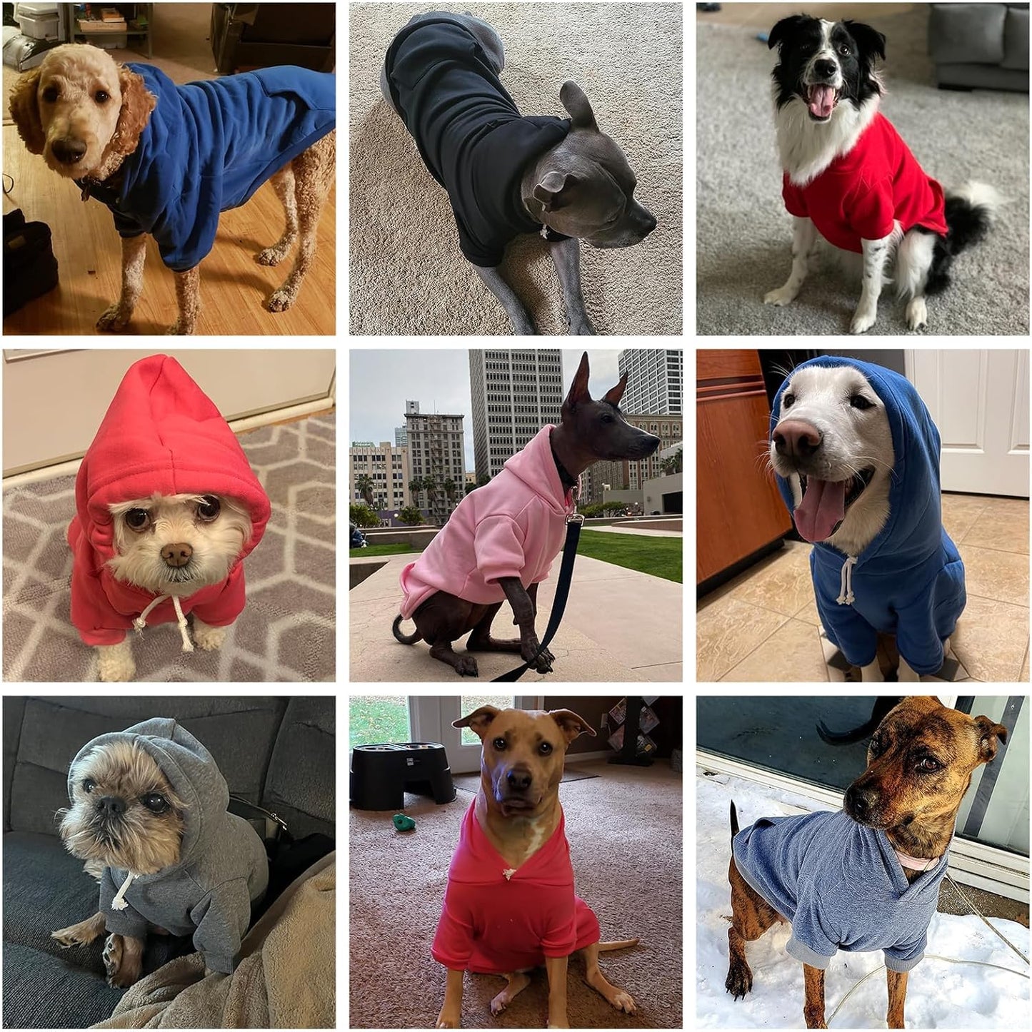 KOOLTAIL Basic Dog Hoodie - Soft and Warm Dog Hoodie Sweater with Leash Hole and Pocket, Dog Winter Coat, Cold Weather Clothes Sweatshirt for Small Medium Large Dogs Puppy Cat Boys Girls Pink L