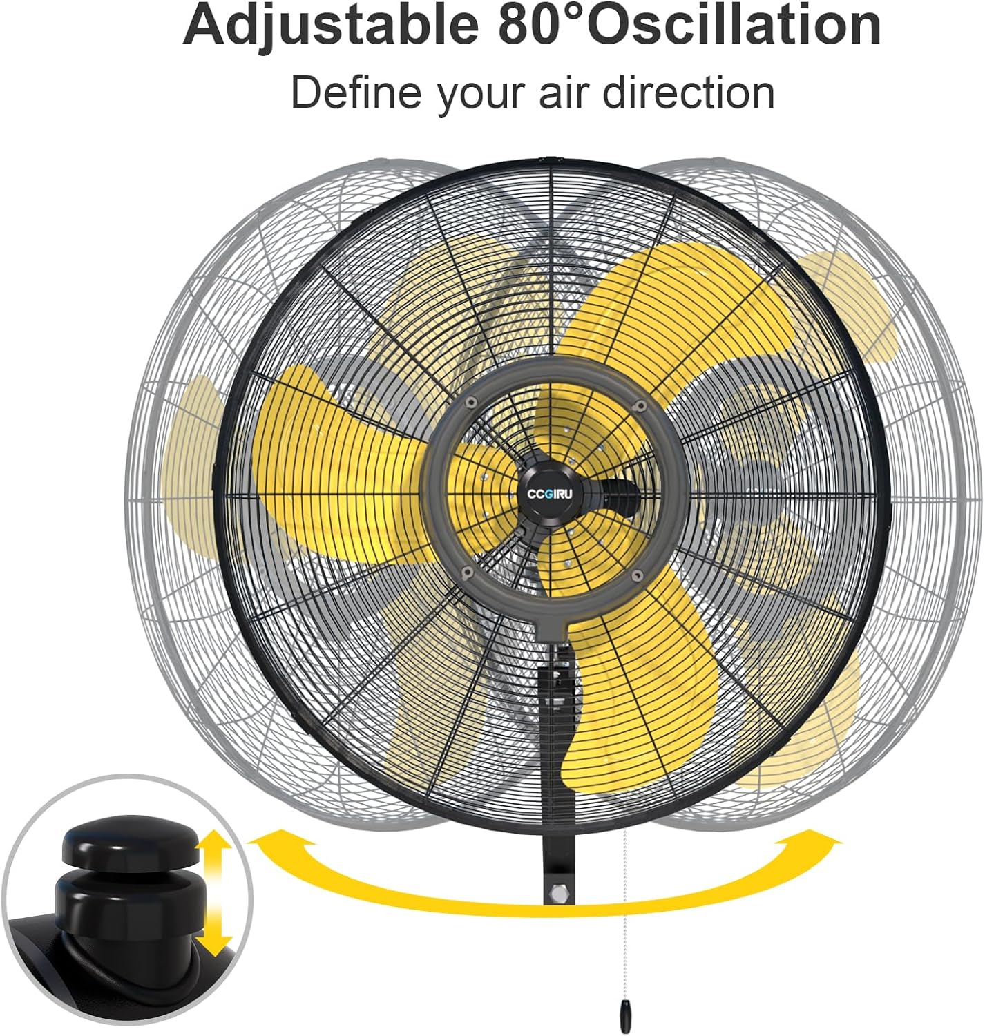 9600 CFM 30" Outdoor Wall Mount Misting Fans with 2 Pack, High Velocity 3-Speed Waterproof Professional Oscillating Wall Fan, Heavy Duty Industrial Fan for Commercial, Garage, Warehouse, UL Listed