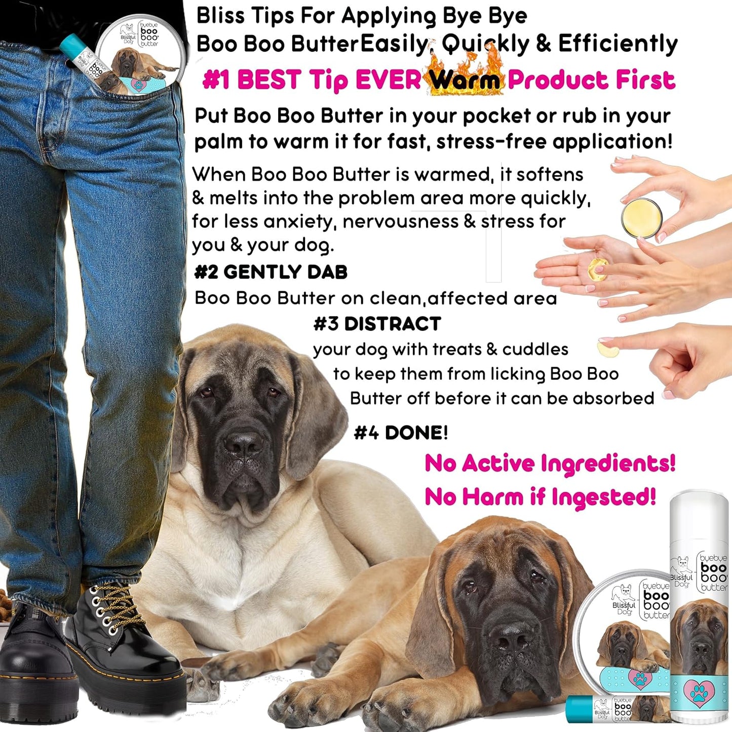 The Blissful Dog Mastiff Boo Boo Butter, 16 oz.