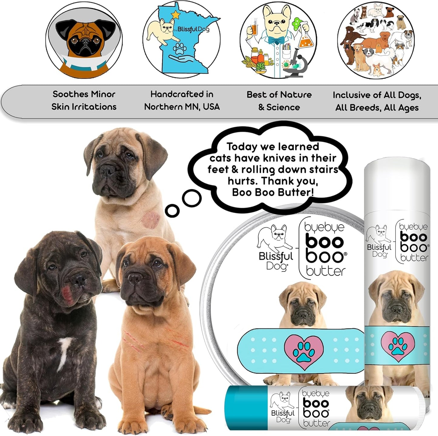 The Blissful Dog 2 oz TIN Bullmastiff Booboo Butter