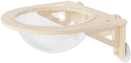 Wall-Mounted Wooden Cat Space Clear Capsule, 16.5LBS Load Capacity Transparent - Image 3