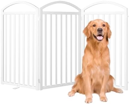 SNUOWU 3 Panles Full Matel Freestanding Dog Gates by SNUOWU