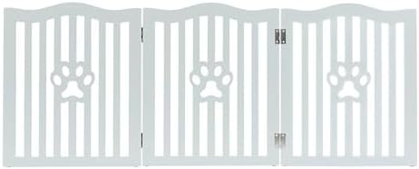 Pet Gate Wooden Free Grey Standing Dog Gate by trimate