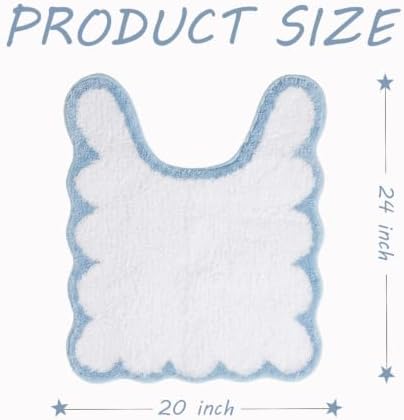 Coastal Decor Cute Blue U Shaped Toilet Mat - Image 2
