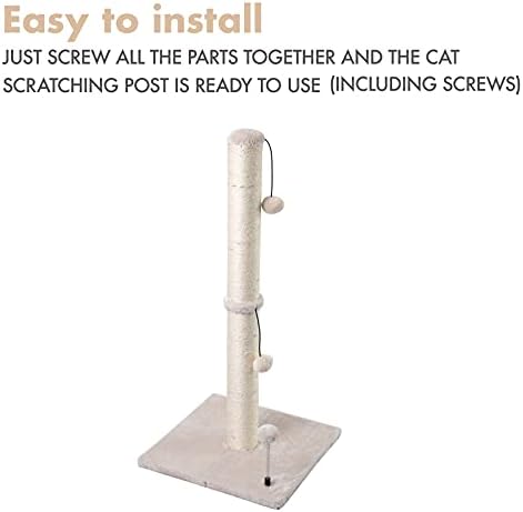 MECOOL 34” Tall Cat Scratching Post Premium Basics Kitten Scratcher Sisal - Image 7