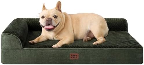 EHEYCIGA Orthopedic Dog Bed Medium Size, Memory Foam Dog Bed, Dark Green by EHEYCIGA