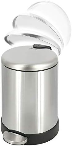 Glad Small Trash Can, 1.2 Gallon | Round Stainless Steel Garbage Bin - Image 3