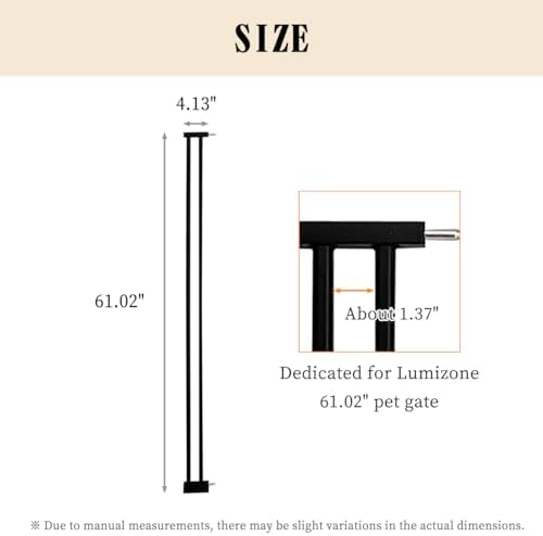 Lumizone 61.02" Extra Tall Pet Gate Extension Kit 4.13" Wide Black - Image 2