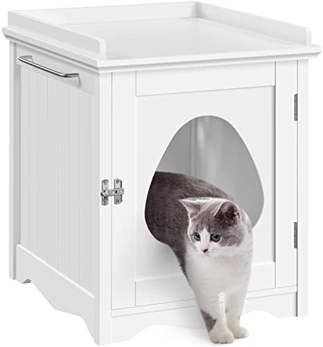Yaheetech Cat Litter Box Enclosure, Hidden Litter Box Furniture by Yaheetech