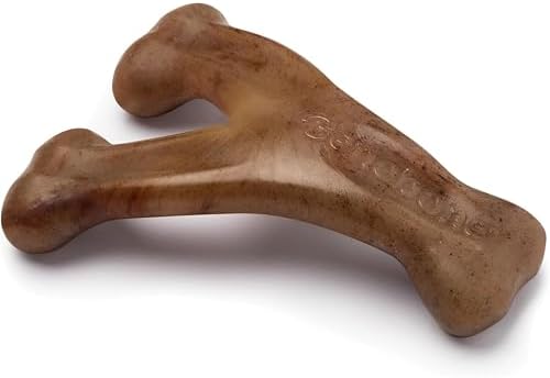Benebone Wishbone Dog Chew Toy for Aggressive Chewers, Real Bacon by Benebone