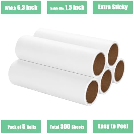 6.3 inch Lint Roller Refills Only, Extra Sticky Lint Remover Refills - Image 3