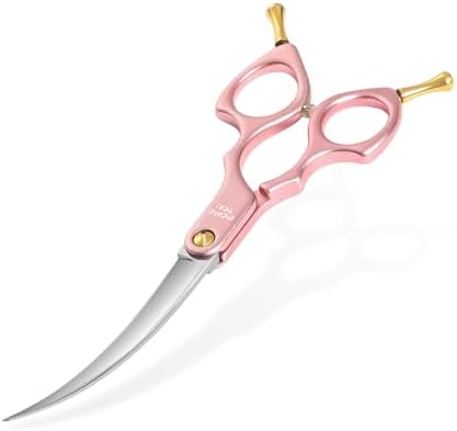 6.5'' Small Curved Dog Grooming Scissors Pink by MomotouDogGroomingScissors
