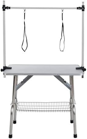 36" Pet Dog Grooming Table, Foldable Stainless Steel Frame Pet Drying Grooming by Afqxf