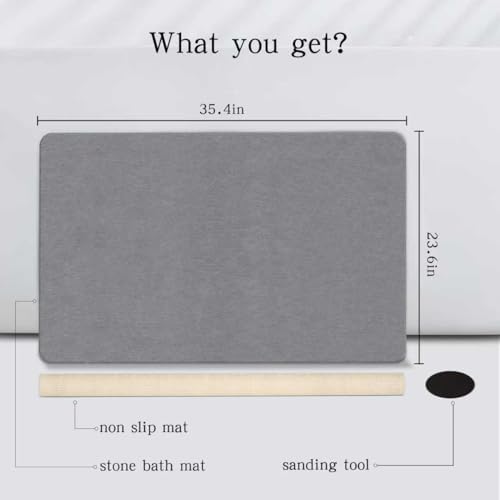 THMINS Extra Large Stone Bath Mat - Image 5