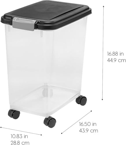 IRIS USA Airtight Pet Food Storage Rolling Container, 30 lb Capacity - Image 3